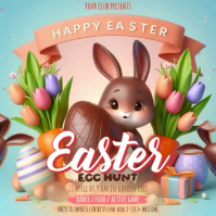 Brown Joyful Easter Egg Hunt Instagram Post Video template