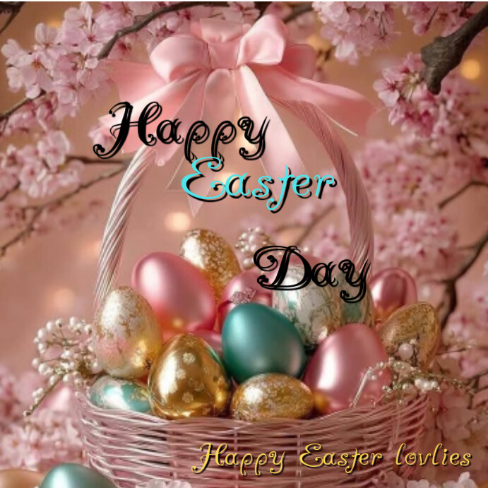 Brown Joyful Easter Eggs  Instagram Post template
