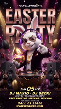 Brown Joyful Easter Party Instagram Story Video template