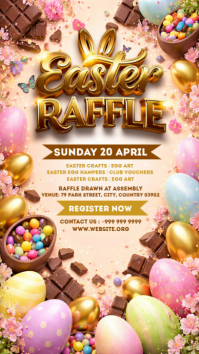 Brown Joyful Easter Raffle Instagram Story template