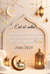 Brown Joyful Eid Al-adha  Pinterest Graphic template