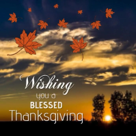 Brown Joyful Evening Country Thanksgiving Instagram Post template