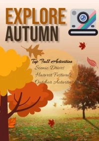 Brown Joyful Explore Autumn Video A2 template