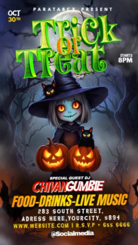 Noir Trick or Treat Party Instagram Reel Template