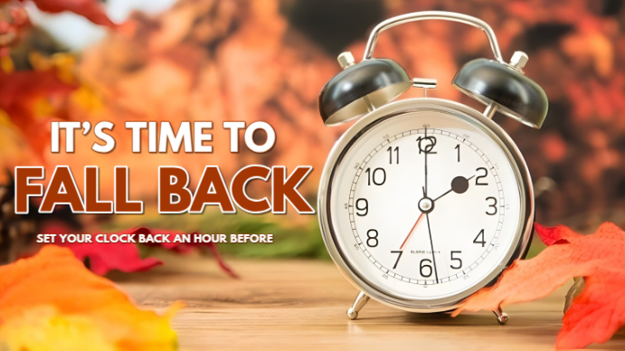 Brown Joyful Fall Back Digital Display (16:9) template