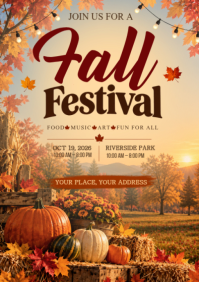 Orange Fall Festival A2 Template