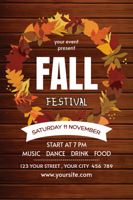 Copy of Brown Joyful Fall Festival Party Flyer Poster | PosterMyWall