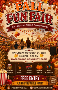 Brun Fall Fun Fair 小报 Template