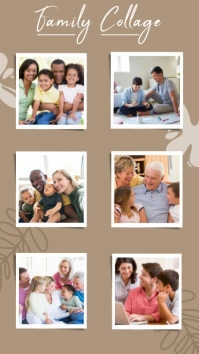 Brown Joyful Family Colage Digital Display (9 template