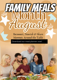 Brown Joyful Family Meals Month A2 template