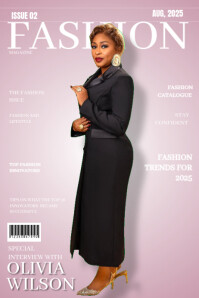 Brown Joyful Fashion Magazine Cover  Poster template