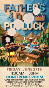 Brown Joyful Father's Day Potluck Instagram Story Video template
