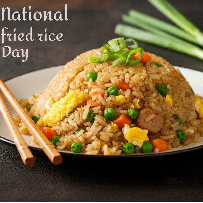 Fried Rice Post Design Plantilla de Brown Joyful Fried Rice Instagram Post | PosterMyWall