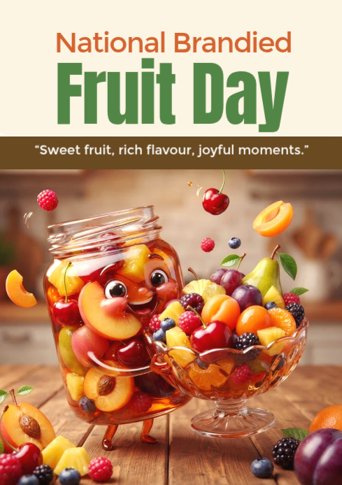 Brown Fruit Day Celebration A4 Template | PosterMyWall