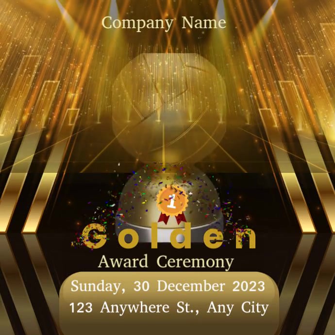 Brown Joyful Golden Award Ceremony Instagram Post Template | PosterMyWall