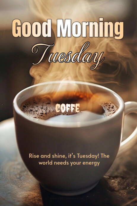 Brown Joyful Good Morning Tuesday Poster Template | PosterMyWall