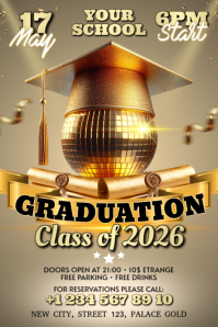 Brown Joyful Graduation Celebration Poster template