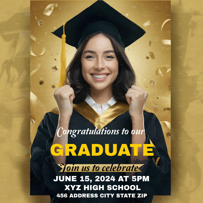 Plantilla de Brown Joyful Graduation Instagram Post | PosterMyWall