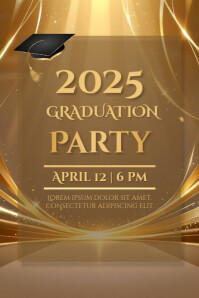 Brown Joyful Graduation Invitation Luxery Card Banner 4' × 6' template