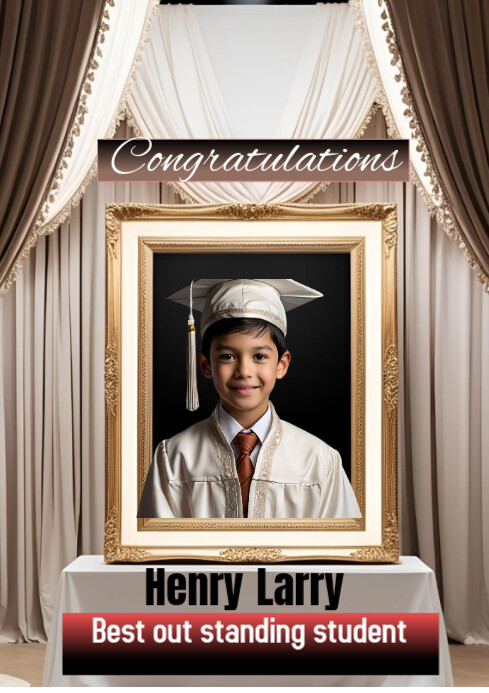 Copy of Brown Joyful Graduation Photocall A4 | PosterMyWall