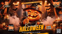Коричневый Halloween Karaoke Night Pantalla Digital Template