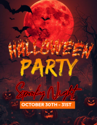 Brown Halloween Party Ulotka Template