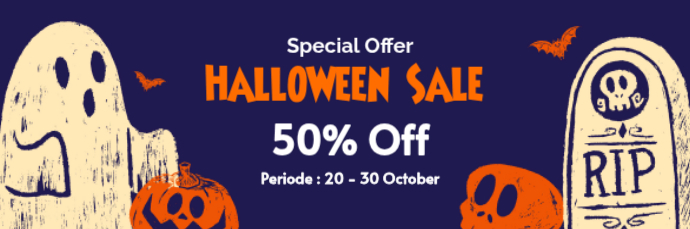 Brown Joyful Halloween Sale Email Header Template | PosterMyWall
