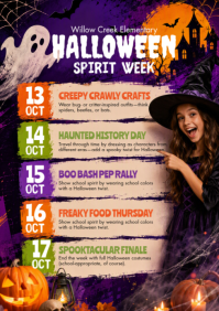 Bruin Halloween Spirit Week A4 Template