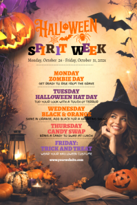 Brązowy Halloween Spirit Week Плакат Template