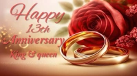 Brown Joyful Happy Anniversary Tem Twitter Post template