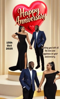 Brown Joyful Happy Anniversary Us Legal template