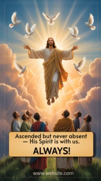 Brown Joyful Happy Ascension Day Instagram Story Instagram-Story template