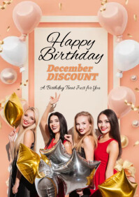 Brown Birthday Celebration A2 Template