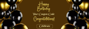 Brown Joyful Happy Birthday Email Header En-tête d'e-mail template