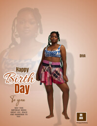 Brown Joyful Happy Birthday My Love Flyer (us Letter) template