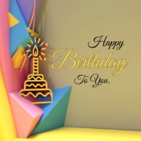 Brown Joyful Happy Birthday Templates And Online Greeting Cards Instagram Post
