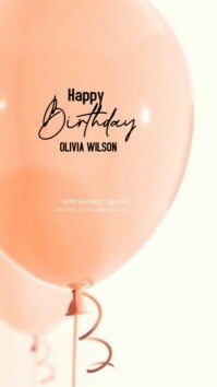 Brown Joyful Happy Birthday Video Templates  Digital Display (9:16)