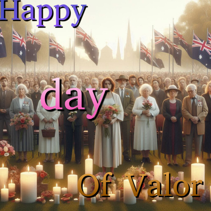 Brown Joyful Happy Day Of Valor  Instagram Post template
