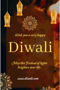 Brown Joyful Happy Diwali Celebration Design Poster Plakat template