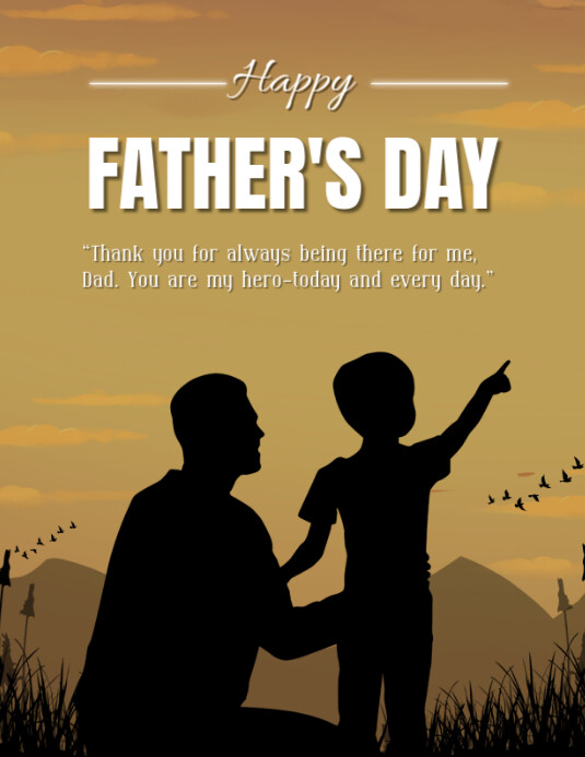 Brown Joyful Happy Father's Day  Flyer (us Letter) template