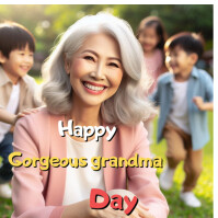 Brown Joyful Happy Gorgeous Grandma Day  Instagram Post template