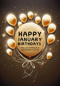 Happy birthday January Template | PosterMyWall