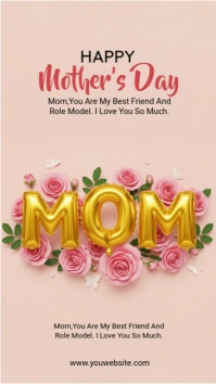 Brown Joyful Happy Mothers Day Instagram Story template