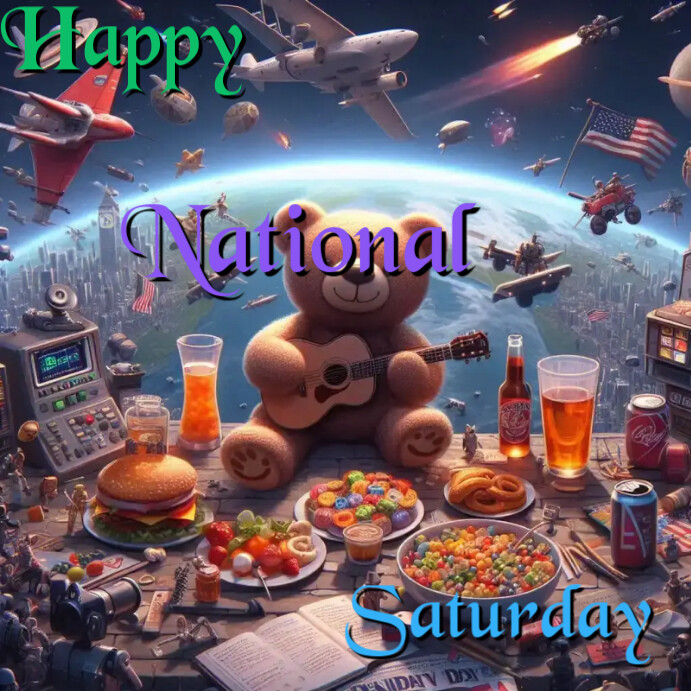 Brown Joyful Happy National Saturday Instagram Post Template | PosterMyWall