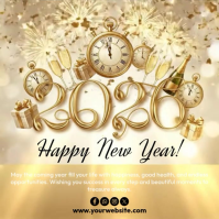 Brown Joyful Happy New Year Instagram Post template