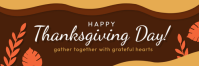 Brown Joyful Happy Thanksgiving Day Banner 2' × 6' template