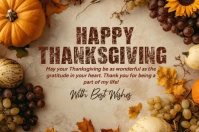 Brown Joyful Happy Thanksgiving  Label template