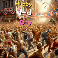Brown Joyful Happy V-j Day  Instagram Post template