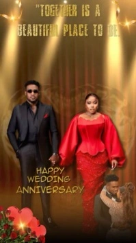 Brown Joyful Happy Wedding Anniversary Instagram Story template