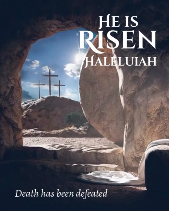 Brown Joyful He Is Risen Instagram Portrait template